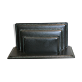 Green leather mail holder the tanner