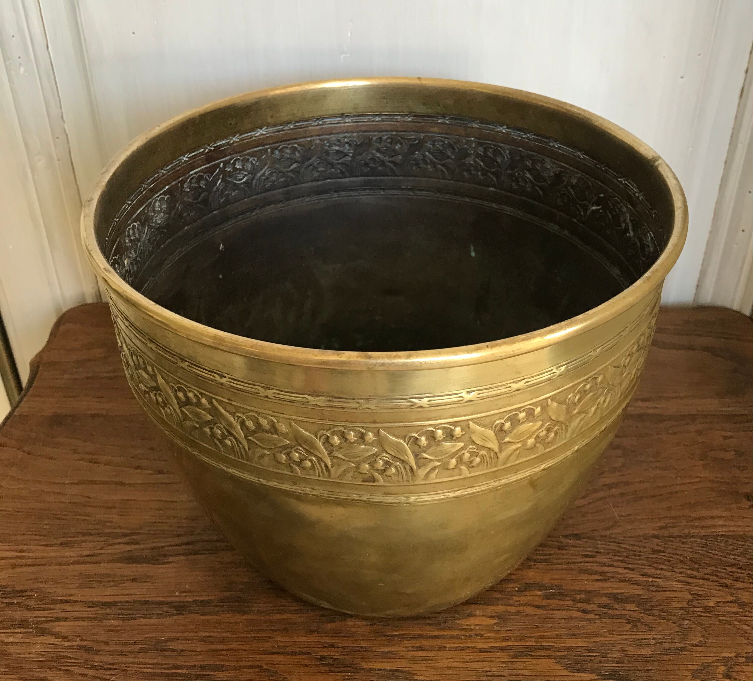 Early 20th century brass pot cover