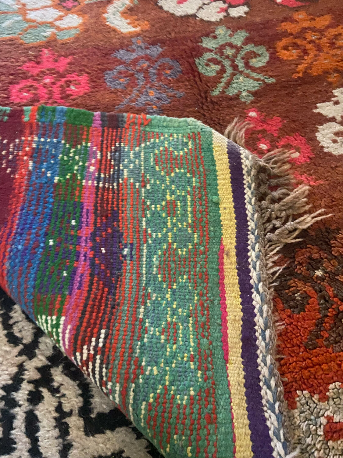 Vintage wool ethnic rug