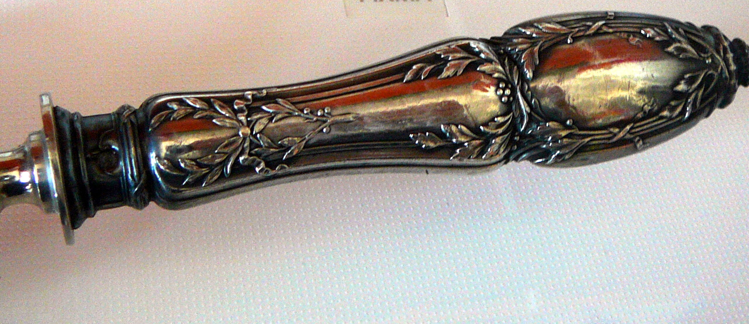Napoleon III leg of lamb service, silver handle, stainless steel blade