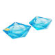 2 cendriers prismes en cristal de Bohème bleu tchécoslovaque