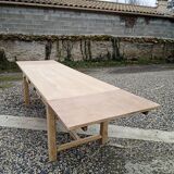Solid oak farmhouse table with extensions