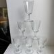 Set of 6 crystal wine glasses engraved 60s