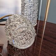 Pair of vintage moulded glass lampshades