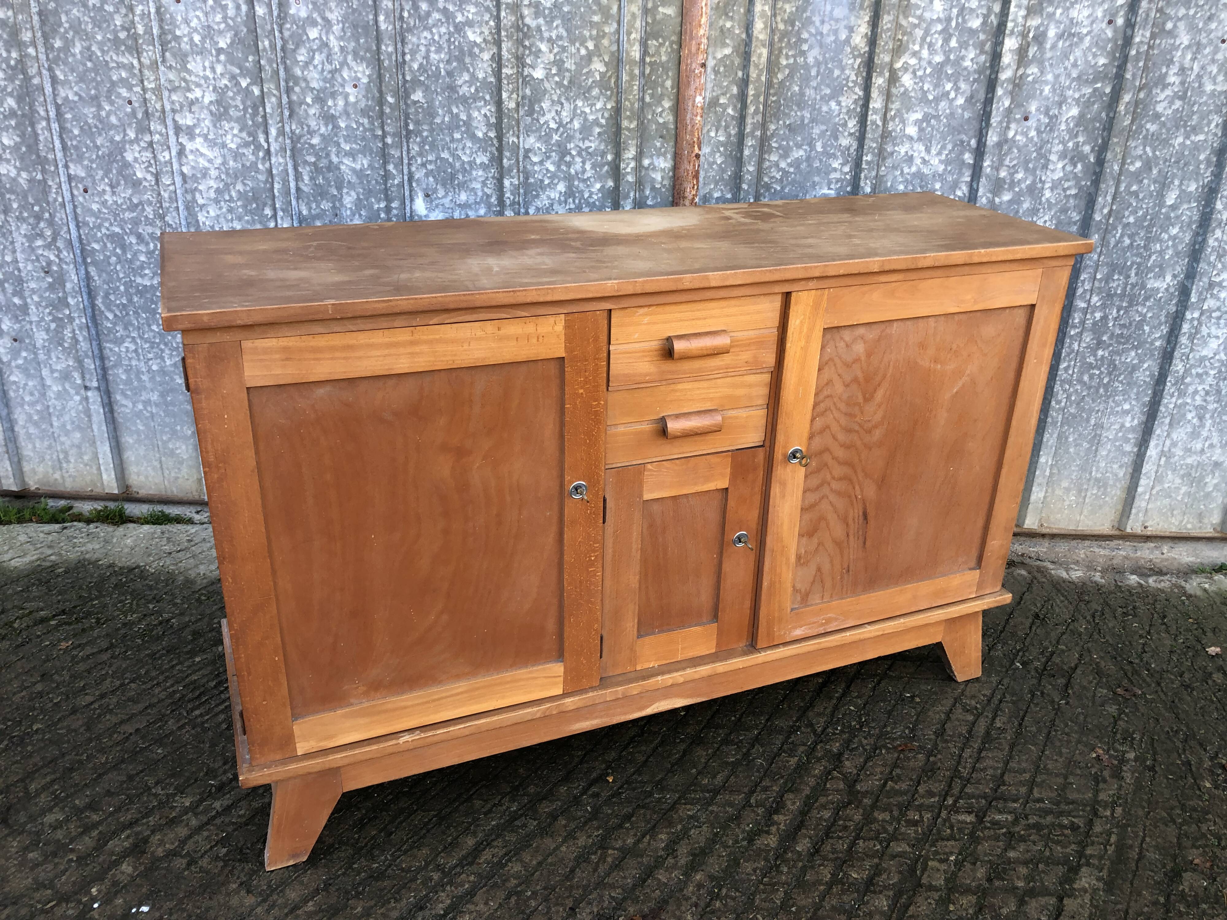 Buffet René Gabriel en hêtre et cp hêtre d’époque reconstruction