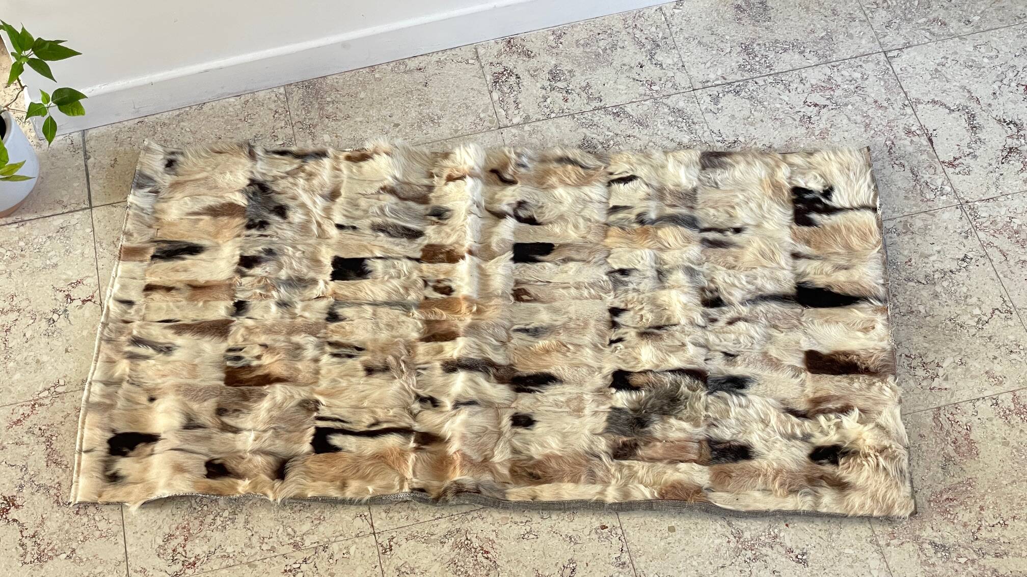 RUG Skin 1970s Beige-Brown - 56 x 107cm