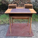 Vintage oak compass leg desk.