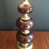 Lamp made of brass and red colored glass