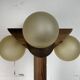 Midcentury brutalist oak floor lamp with 4 spheres, 1970s  by Temde Leuchten