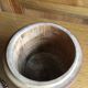 Round carved wooden box