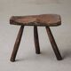 Milking stool in solid wood, Folk art, Cévennes, around 1900