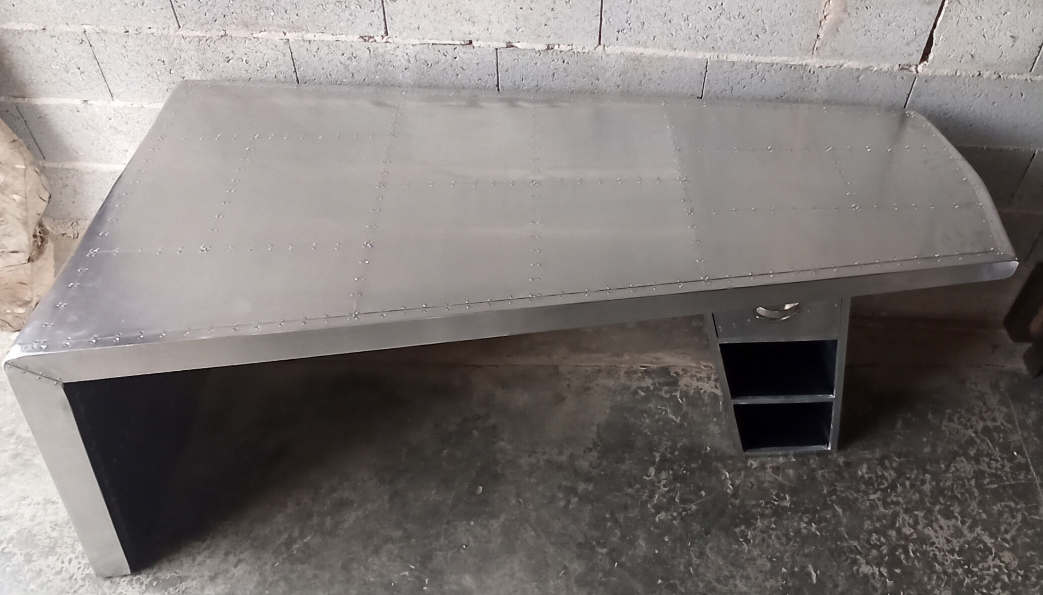 Aviator-style desk - 1 drawer