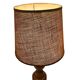 Vintage, large wooden base lamp with shade from around 1970.