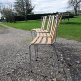 Lot de 4 chaises de bistrot fer et bois