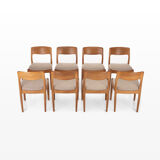 8 dining chairs by Juul Kristensen for Jk Denmark, 1970s