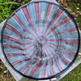 Blue and red Murano vase attributed to Vetreria Fratelli Toso