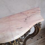 Gilded wooden console marble Louis XV style
