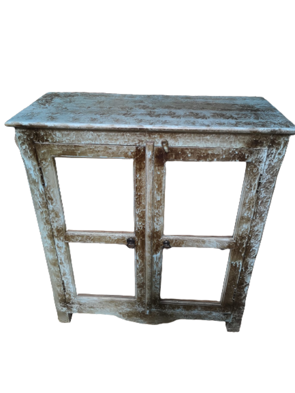 Meuble vitrine en bois exotique