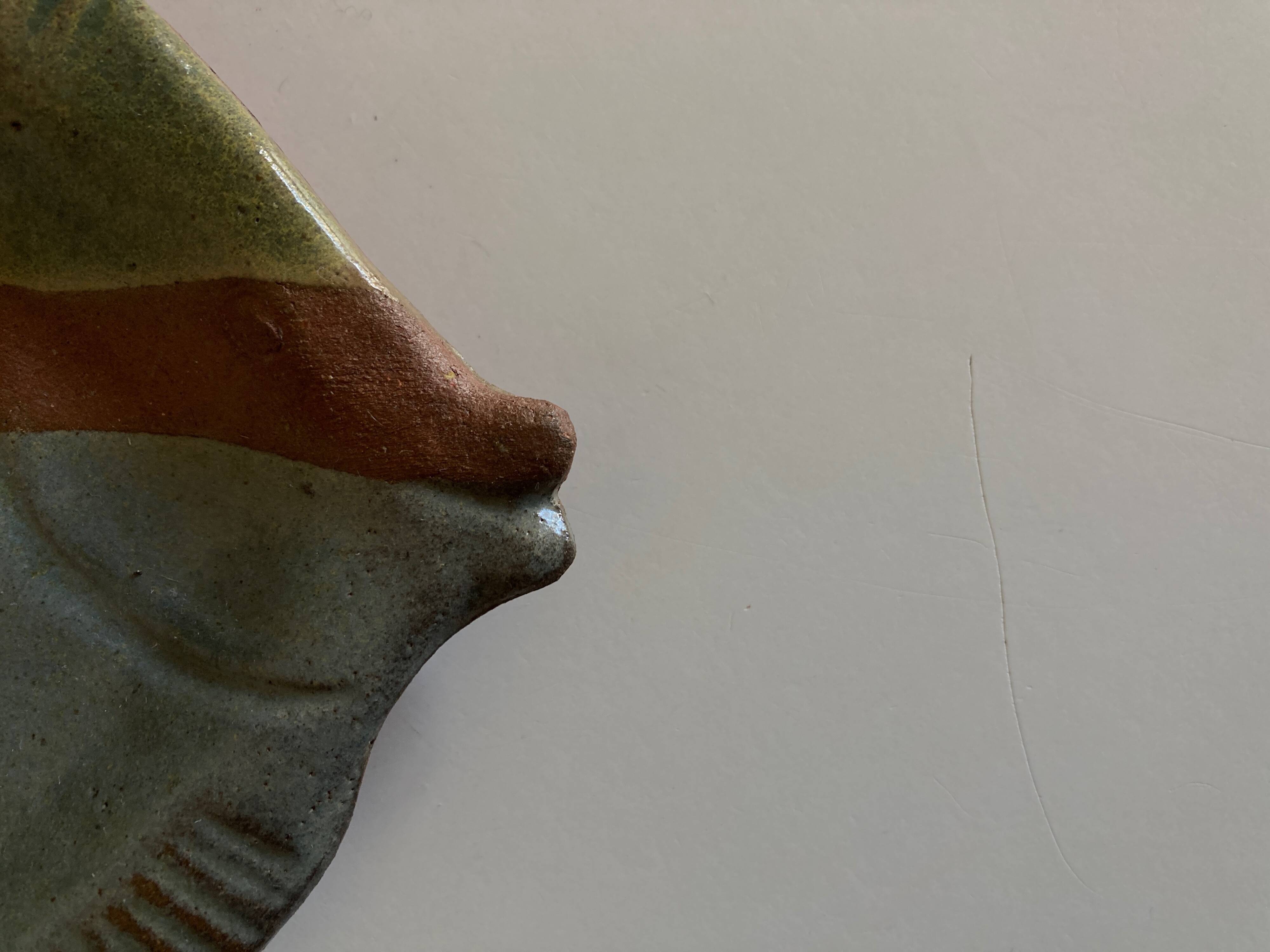 Empty fish pocket 1970s in glazed earthenware