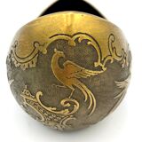 Crystal and copper shuttle cup Léon Ledru Val Saint Lambert