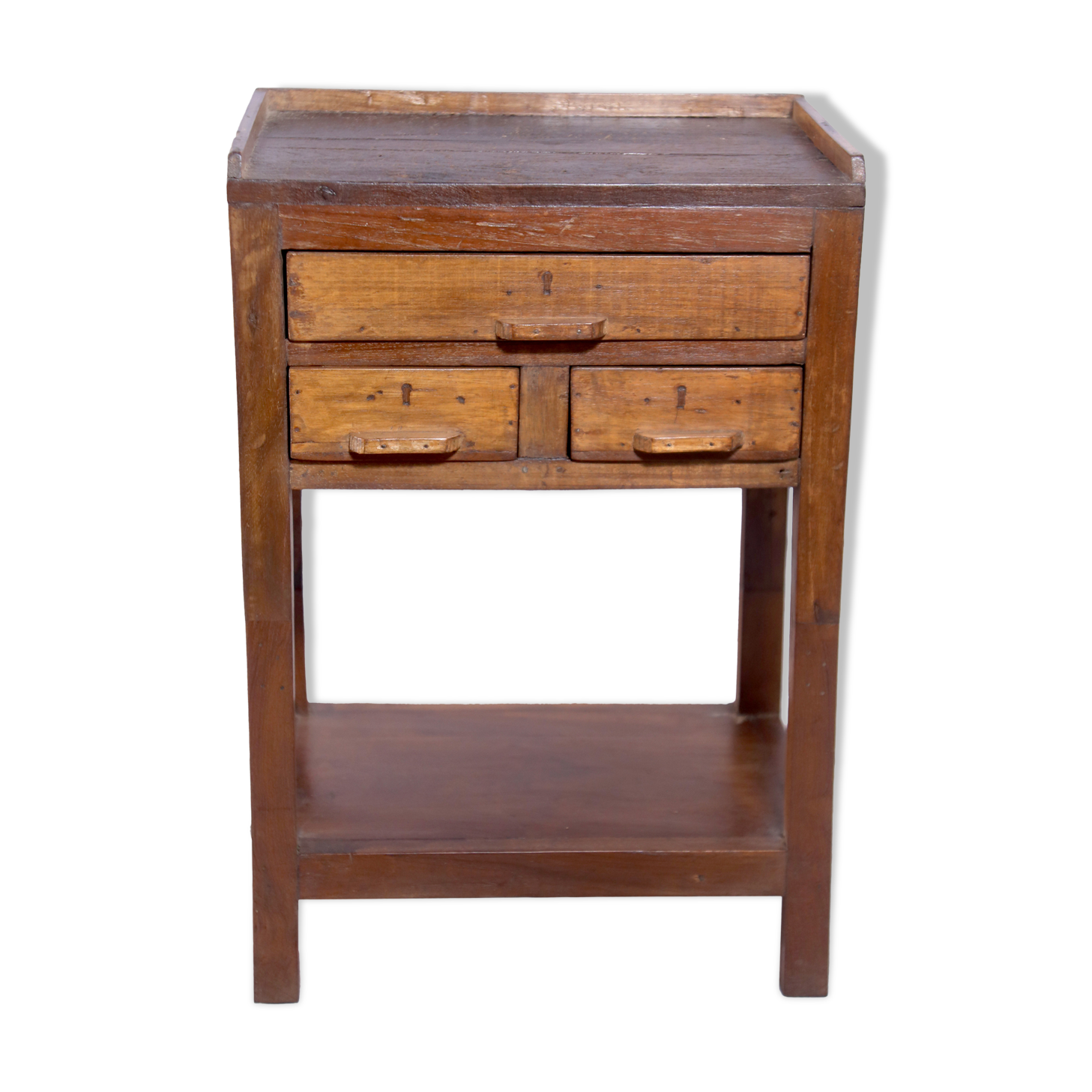 Old Burmese teak bedside furniture