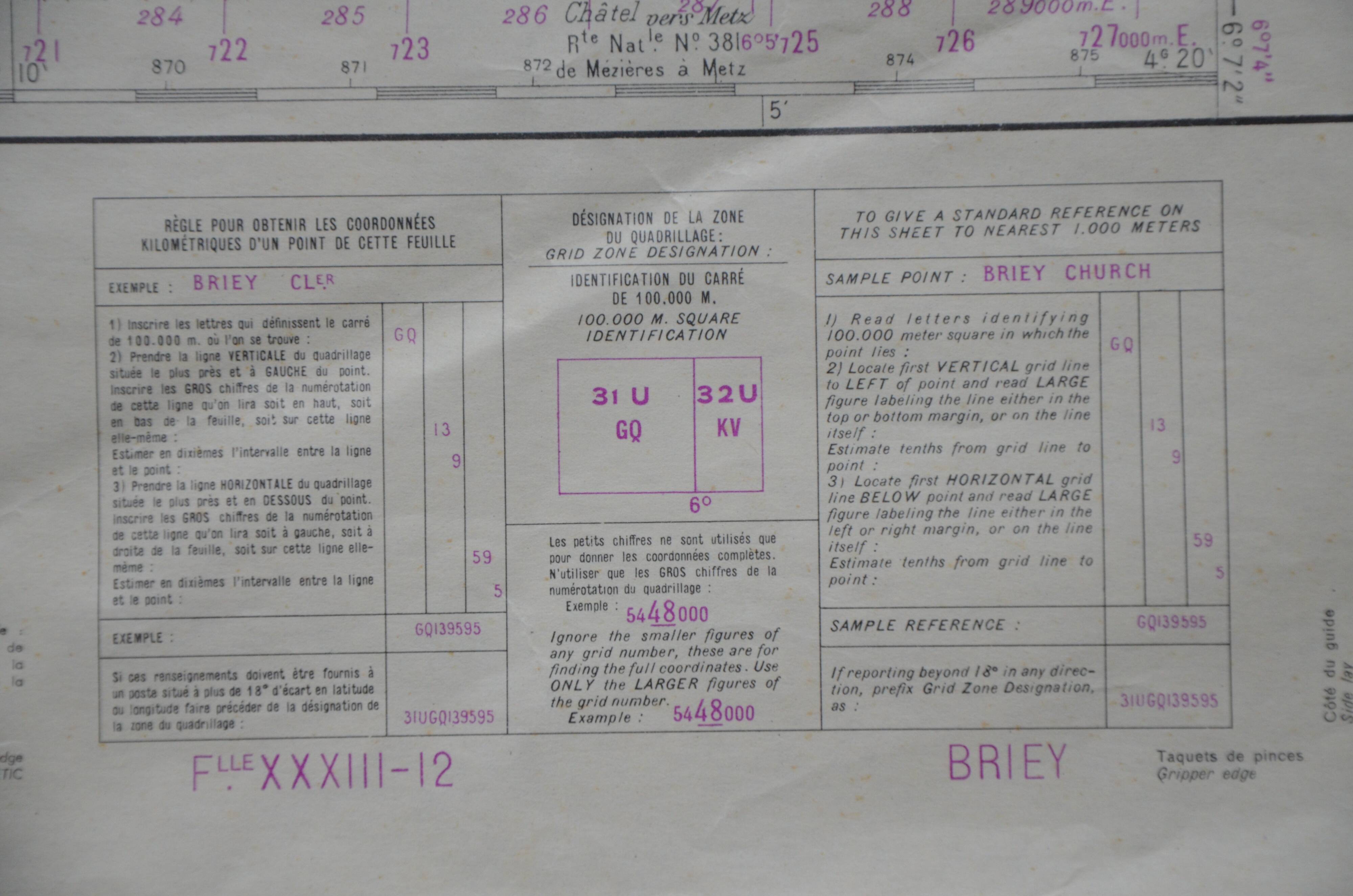 Vintage map of Briey