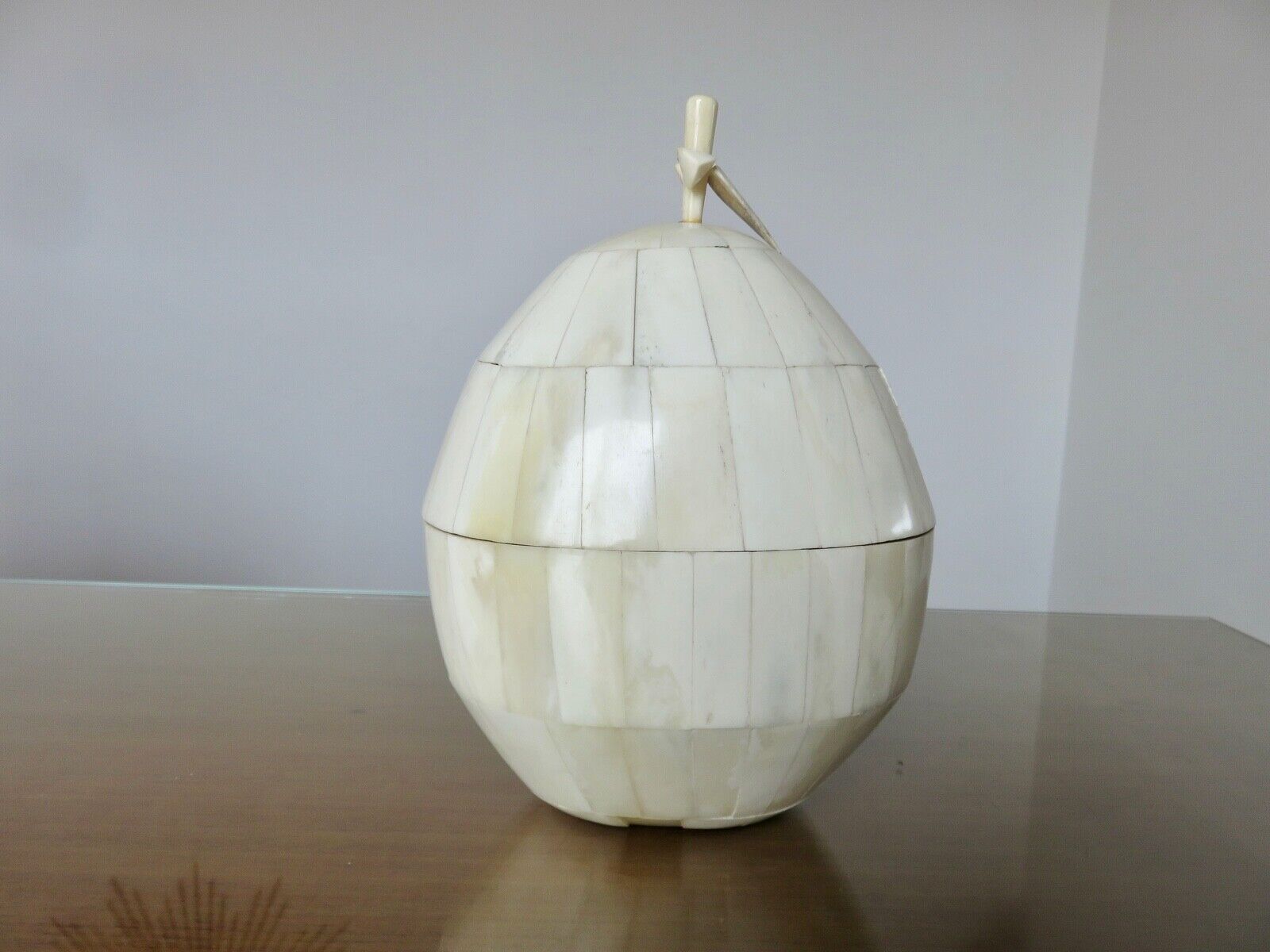 Ice bucket "coconut" bone marquetry 50s