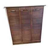 Solid oak triple curtain binder