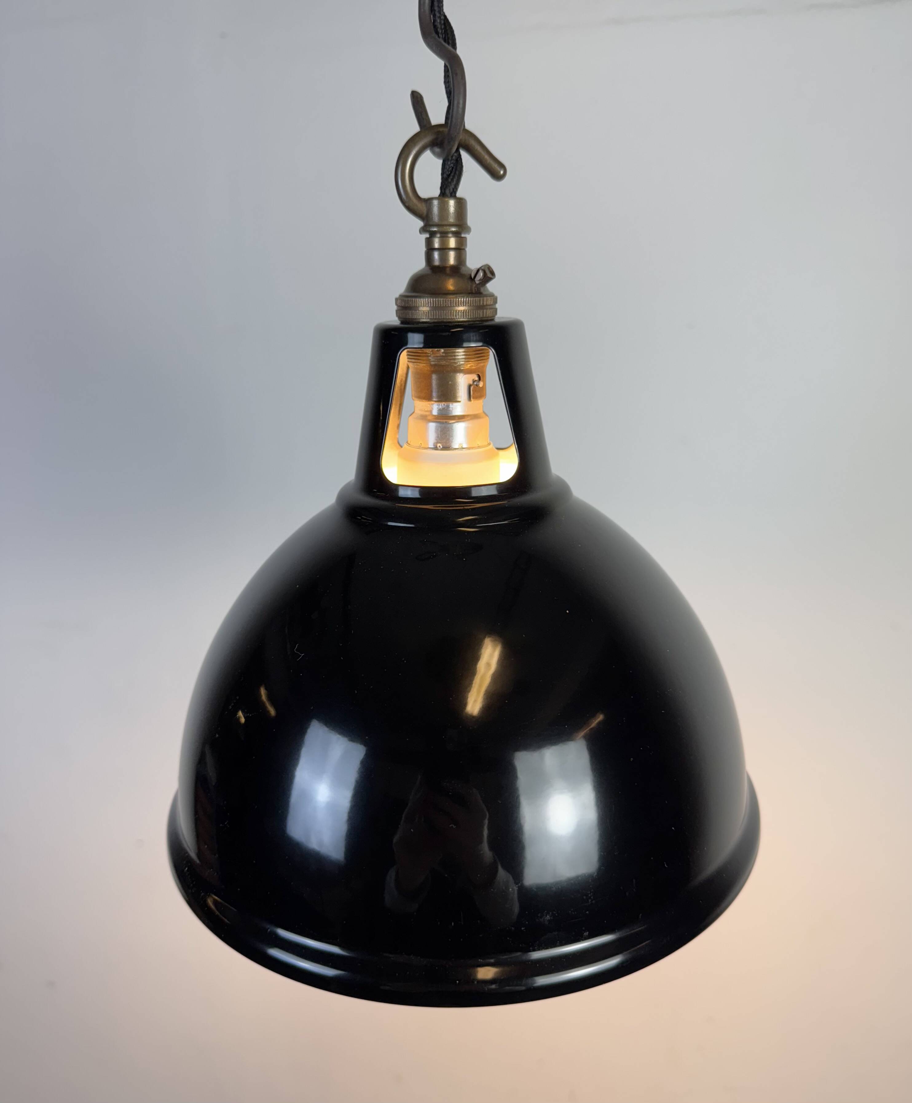 Vintage Industrial Black Painted Pendant Lamp