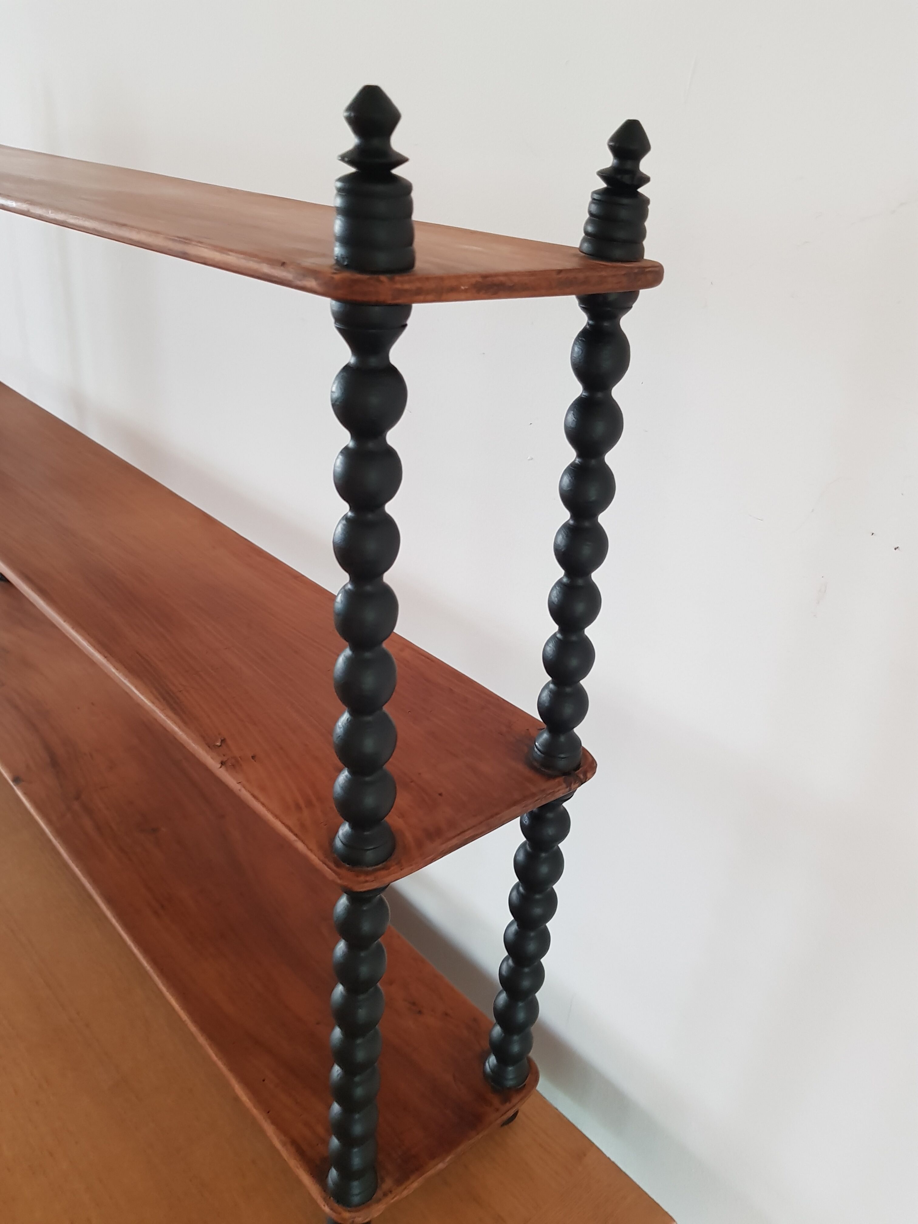 Wooden coil shelf turned