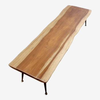 Live edge solid mahogany coffee table