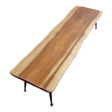 Live edge solid mahogany coffee table