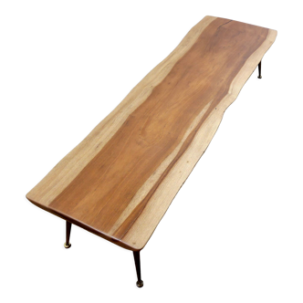 Table basse acajou massif Live Edge