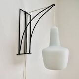 Modernist wall light with metal and glass wire