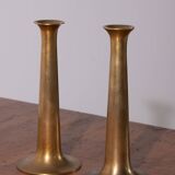 2x Hans Bølling Brass Candlesticks for Torben Ørskov, Denmark 1950s