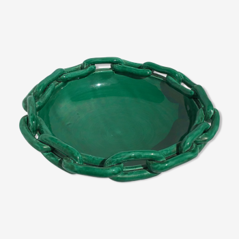 Vallauris cup lined with green earthenware chain