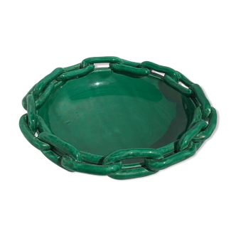 Vallauris cup lined with green earthenware chain