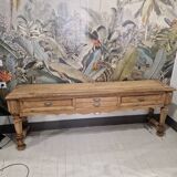 wooden console with drawers