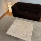 Travertine coffee table, Angelo Mangiarotti, Italy, 1970s