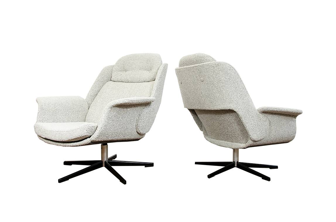 Chaises pivotantes vintage grandes "b7041" de zpm radomsko, pologne, 1970