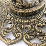 Pair of Hebrew candlesticks Tamar Jerusalem gilt bronze