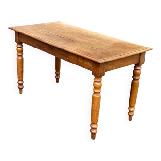 19th-century Louis Philippe solid oak farmhouse table, 133cm.