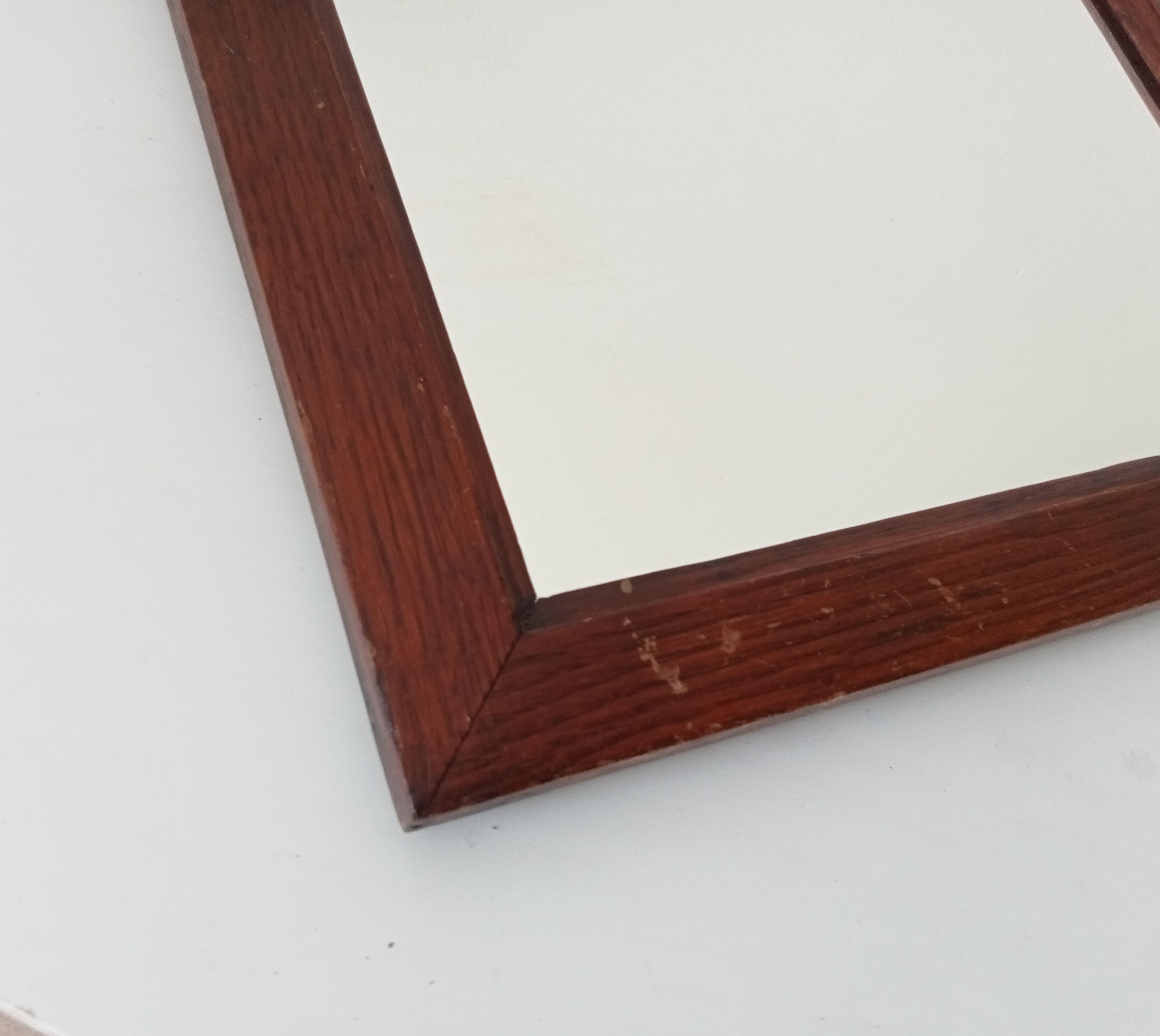 Vintage rectangular mirror in solid wood