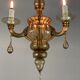 Murano glass lantern mordoré, three arms of light