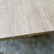 Large stripped monastery table in raw solid oak 225cm 1970