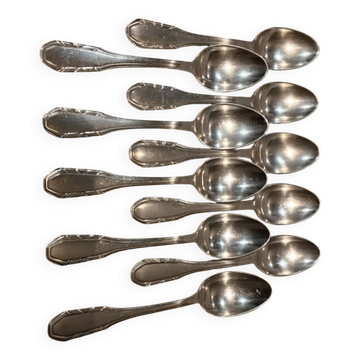 10 silver-plated coffee spoons, goldsmith SFAM, art deco style