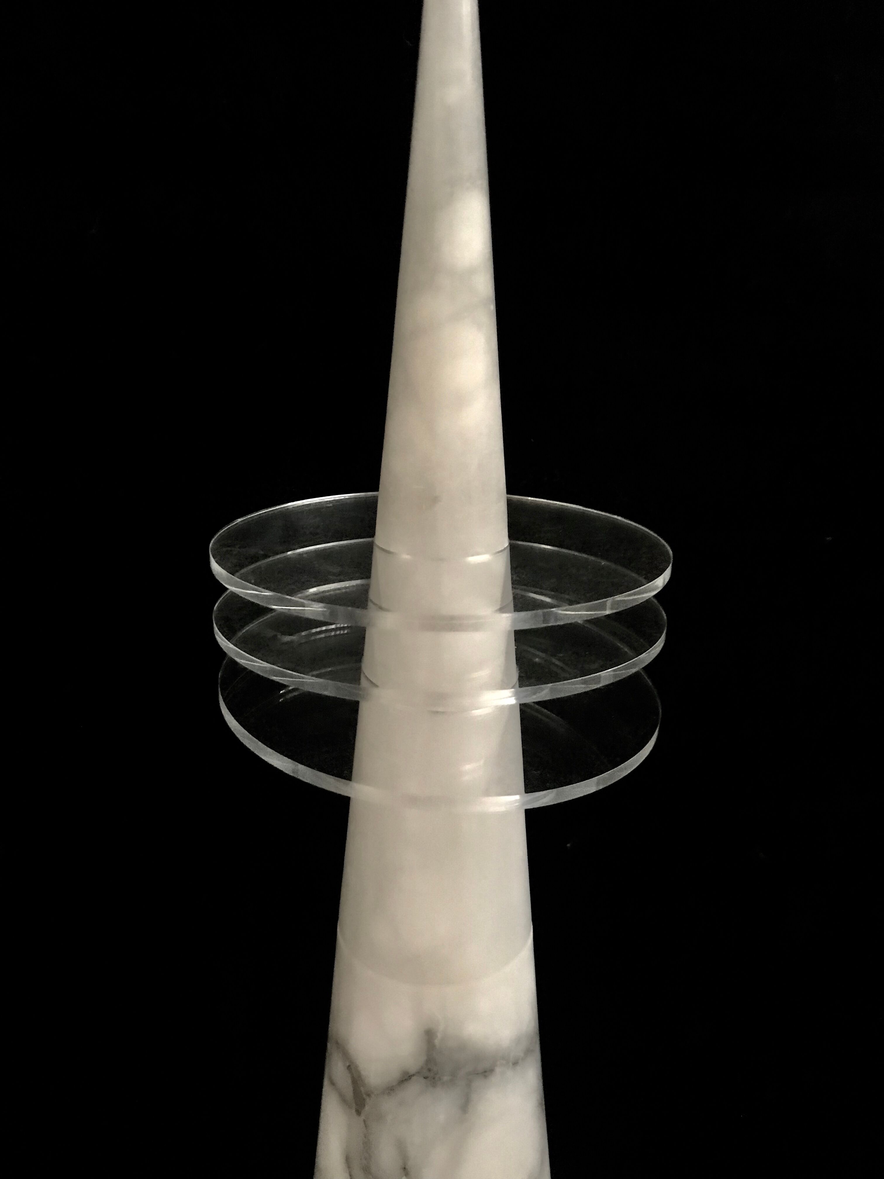 Marble table lamp 1980 Italian