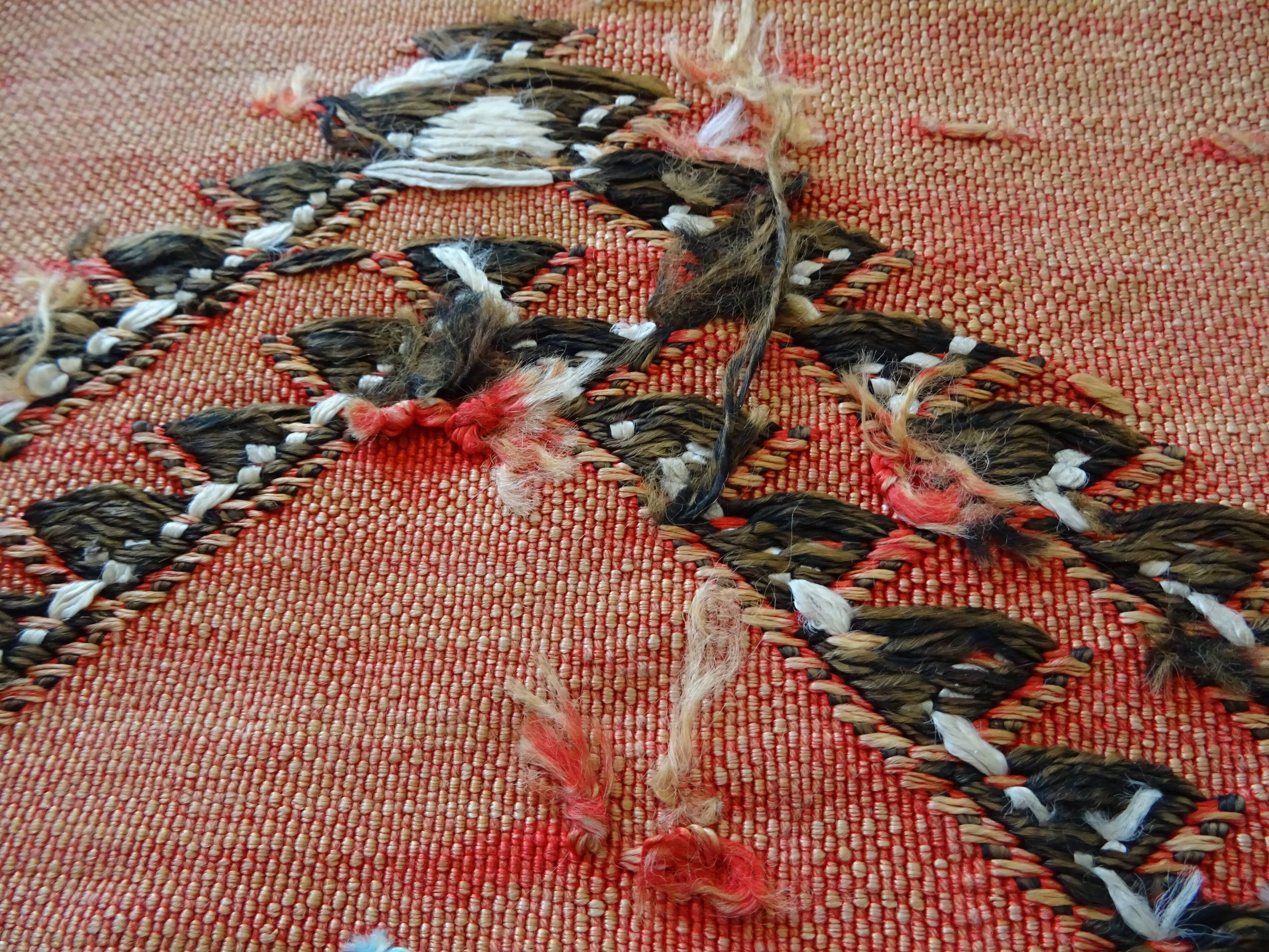Berber carpet sabra Morocco plant fibers around 1930