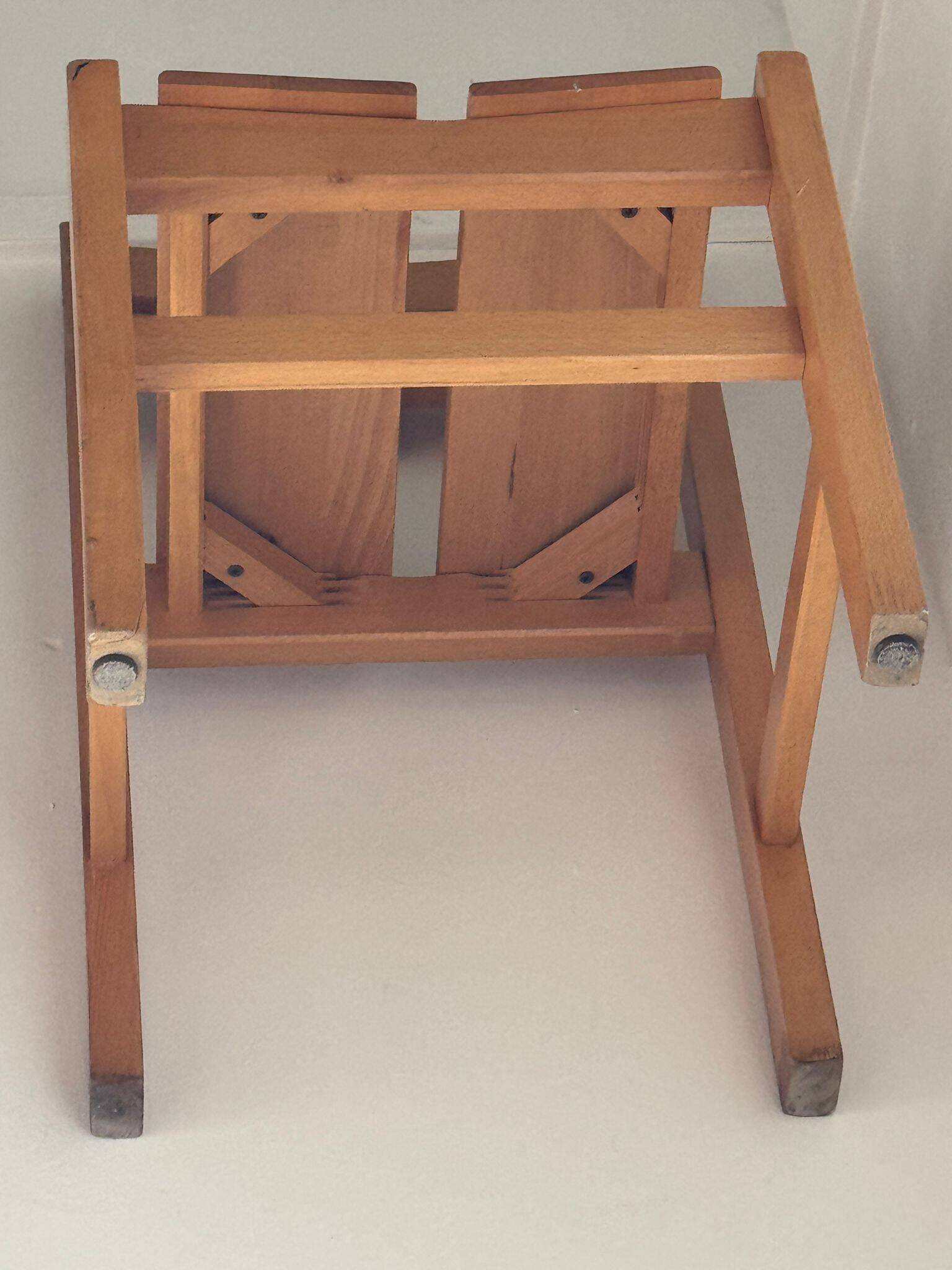 Vintage pine chair, old ski resort furniture