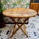 Table rotin bambou vintage